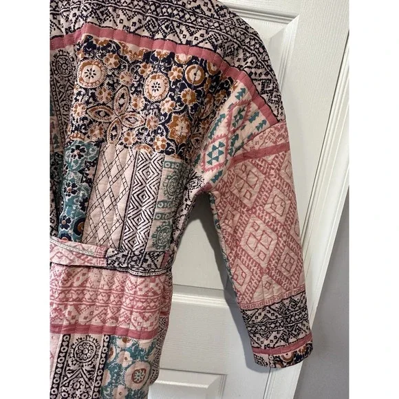 Julia Amory Hazel Wrap Jacket Rose Kilm Patchwork Womens M - Picture 8 of 15